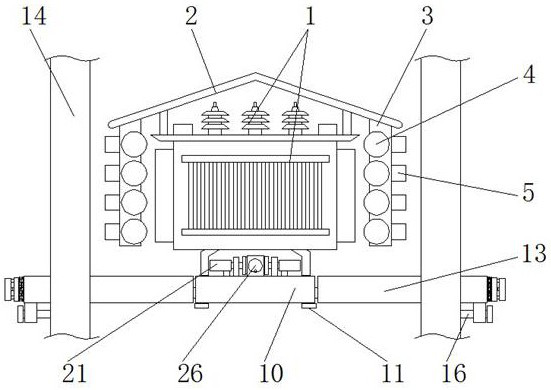 Outdoor oil-immersed transformer convenient for arranging and fixing wire harnesses