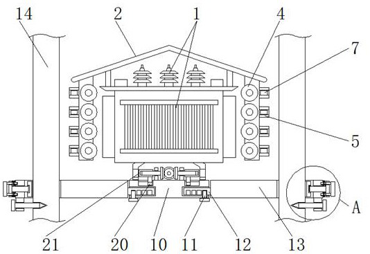 Outdoor oil-immersed transformer convenient for arranging and fixing wire harnesses