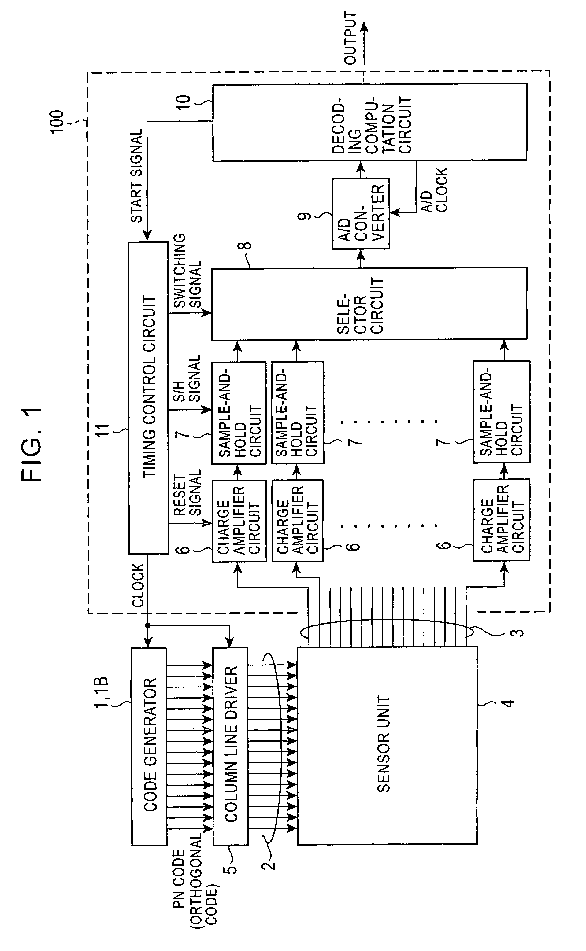 Capacitance detecting circuit and method, and fingerprint sensor using the same