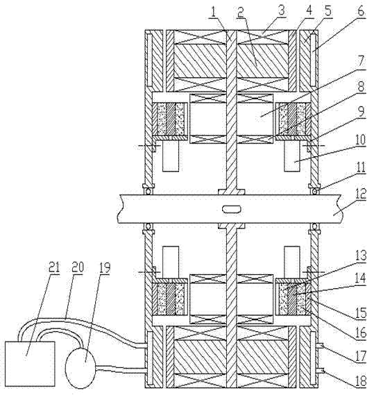 Disk type water cooling self-excited eddy current retarder