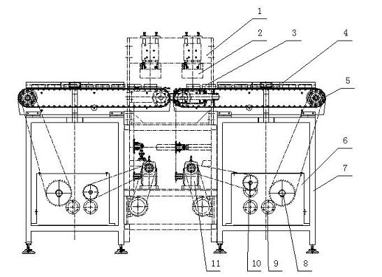 Interval distribution device of new noodle production line