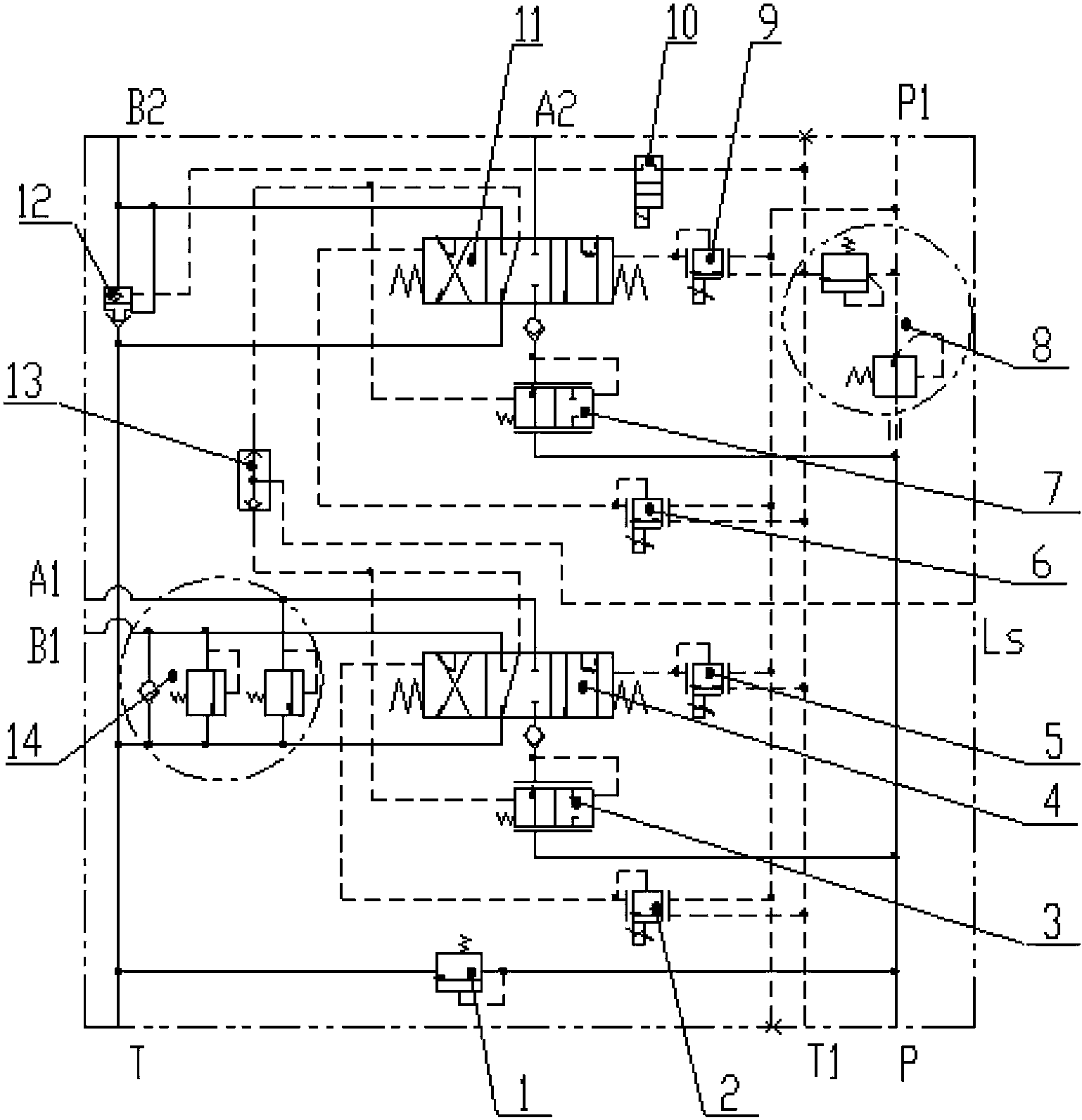 Load-sensitive electro-hydraulic proportional multi-way valve