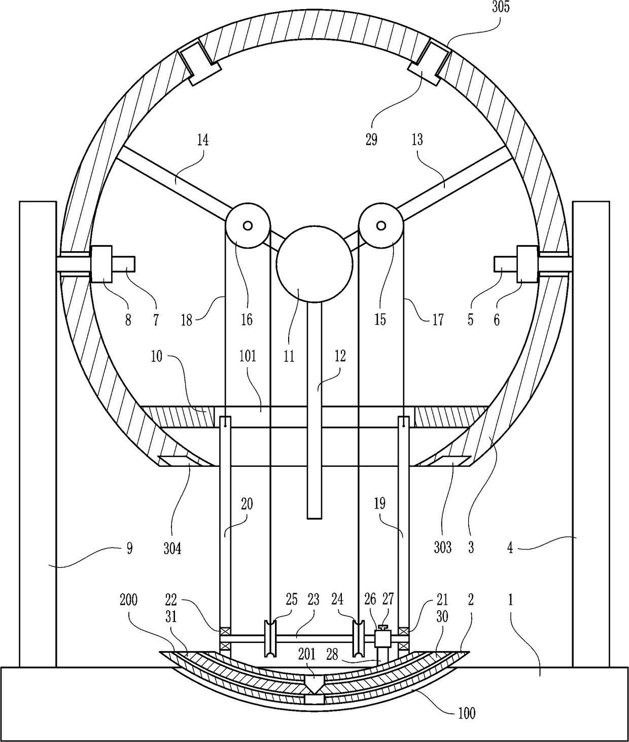 Deep foundation pit safety protection device for building construction