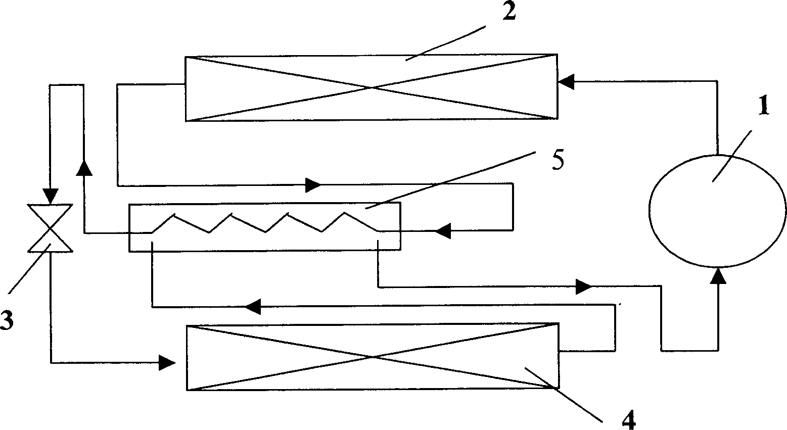 Air conditioner for regenerative cooling circulation system