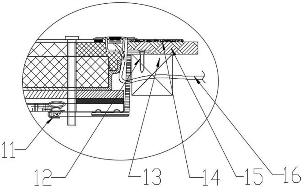 Heat insulation and noise reduction access cover assembly with atmosphere lamp for passenger car