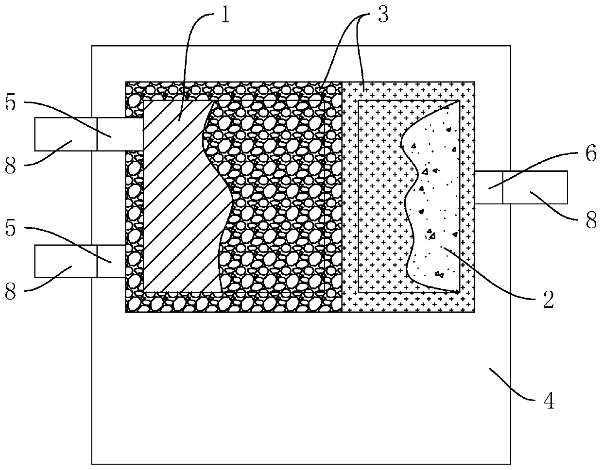 Novel adjustable SOC symmetric battery and preparation method thereof