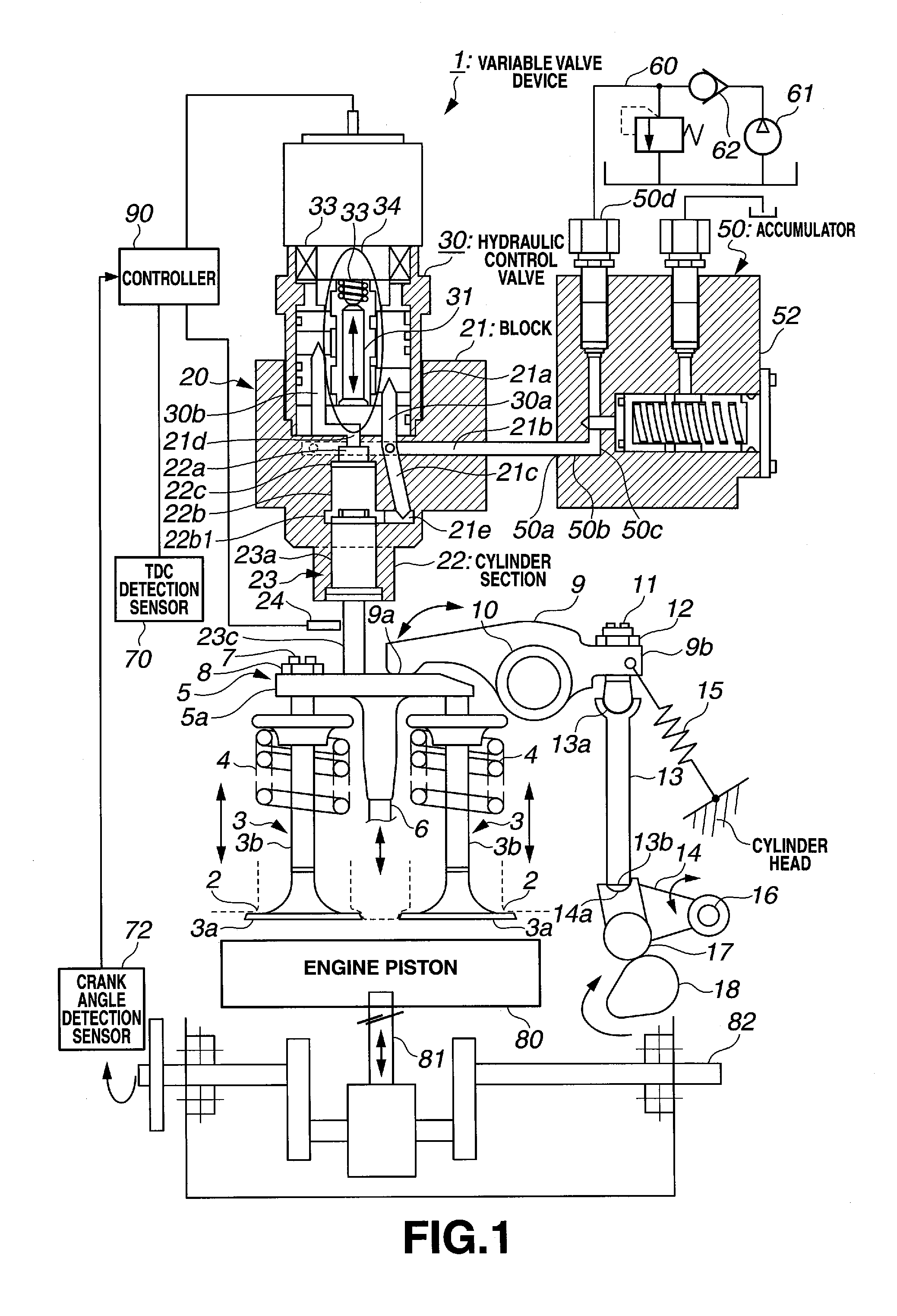 Variable valve device and method of controlling the same