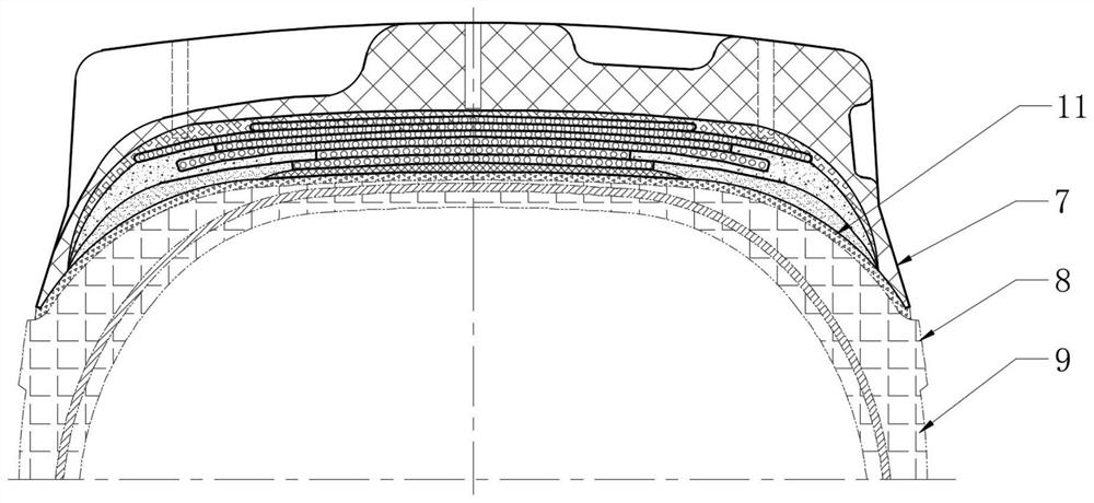 Prevulcanized annular crown of extra-large tire and its preparation method and application