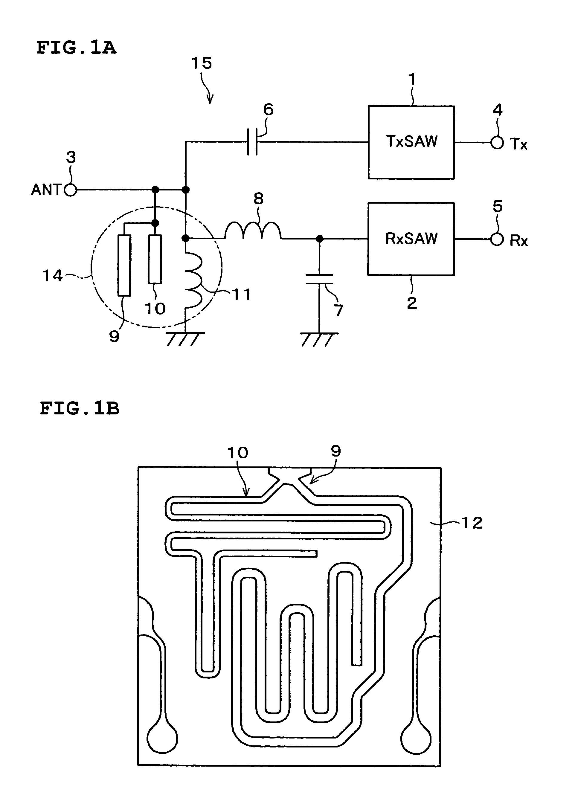 Duplexer and communication apparatus with a matching circuit including a trap circuit for harmonic suppression