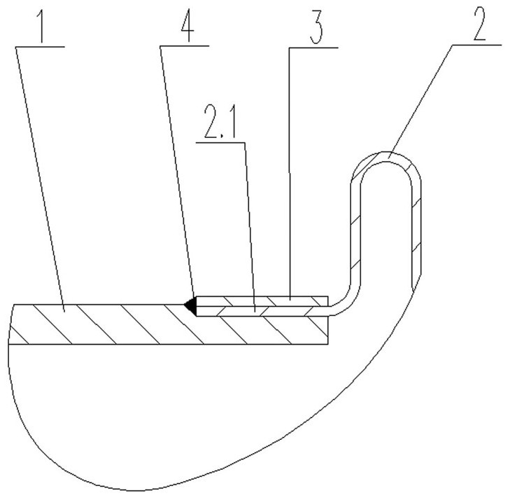 Reinforced structure for built-in circumferential weld of metal corrugated pipe expansion joint