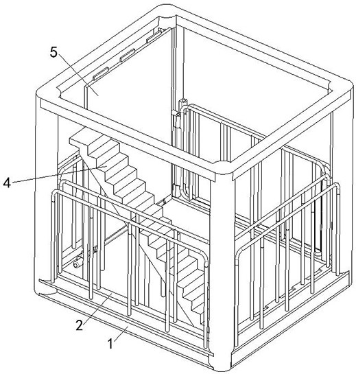 A self-lifting construction elevator cage