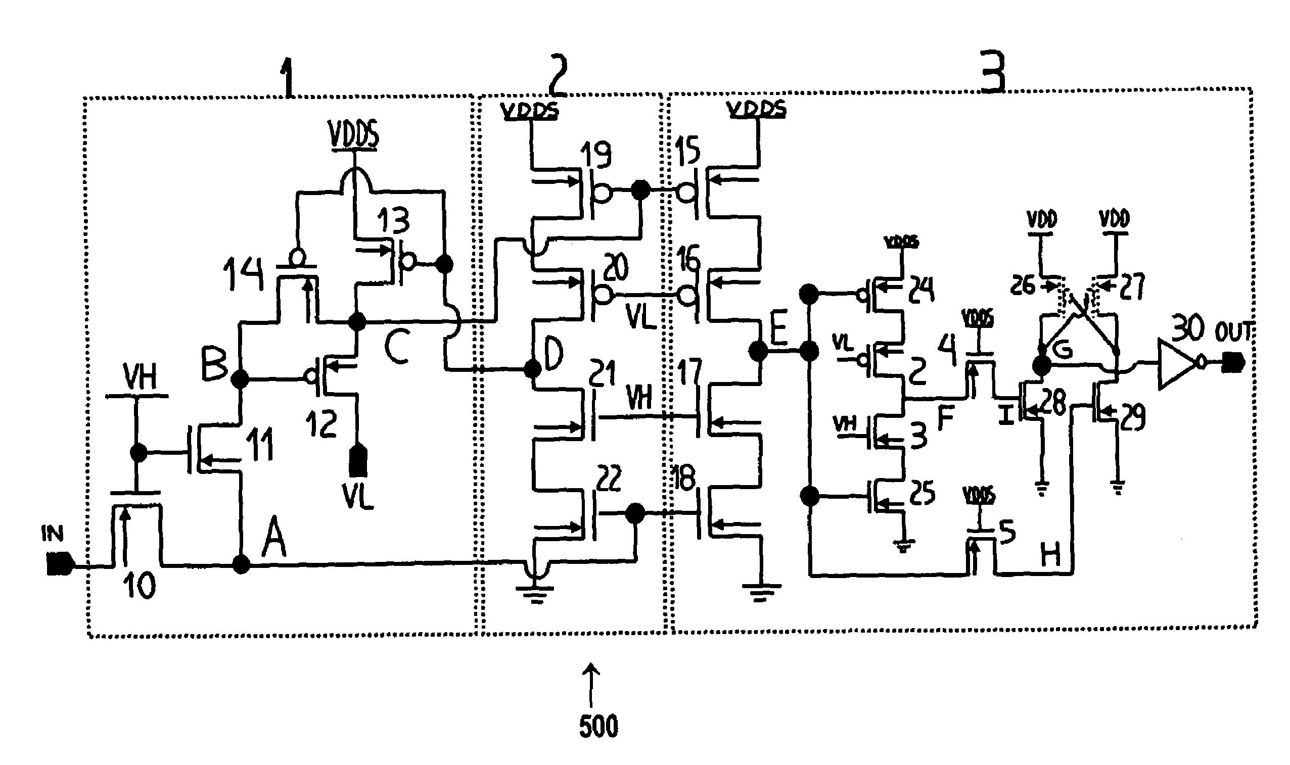 High-voltage tolerant input buffer circuit