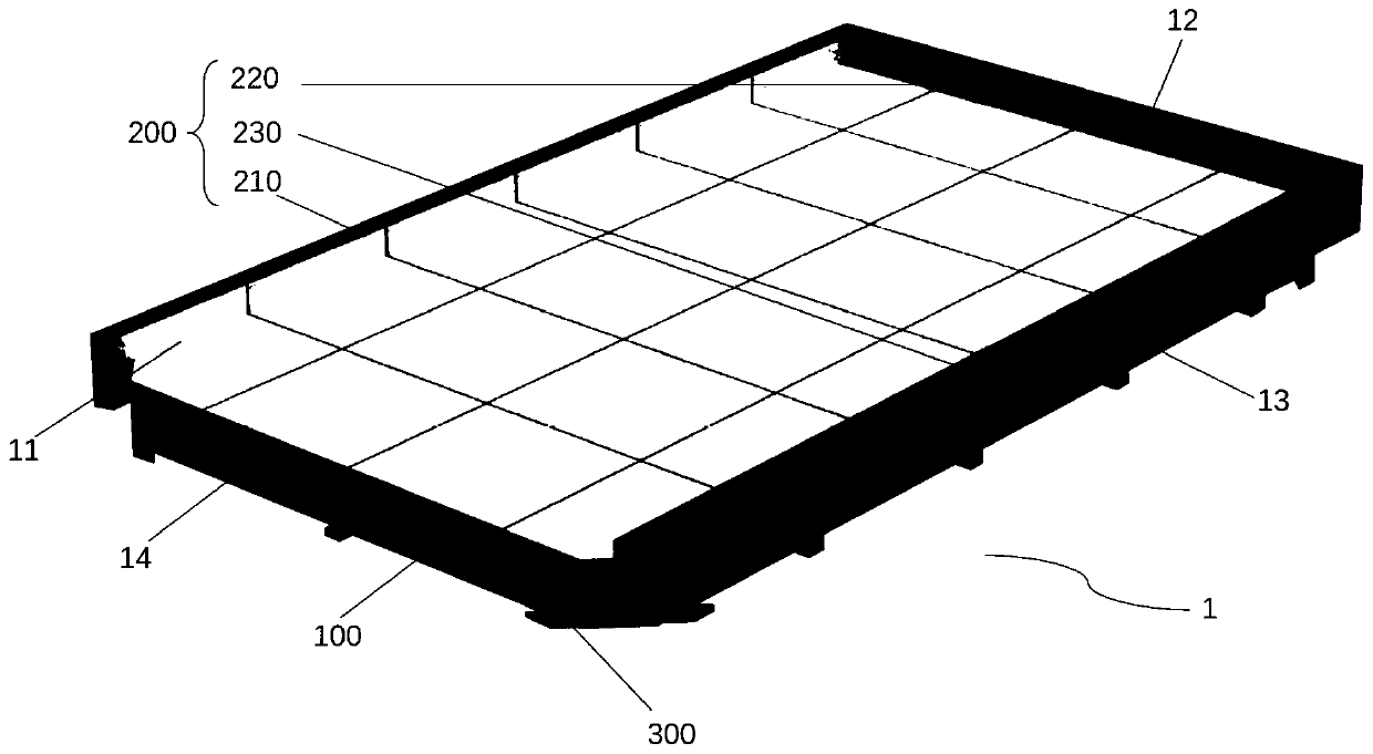 Waterproof plate frame integrated floor structure and production method thereof