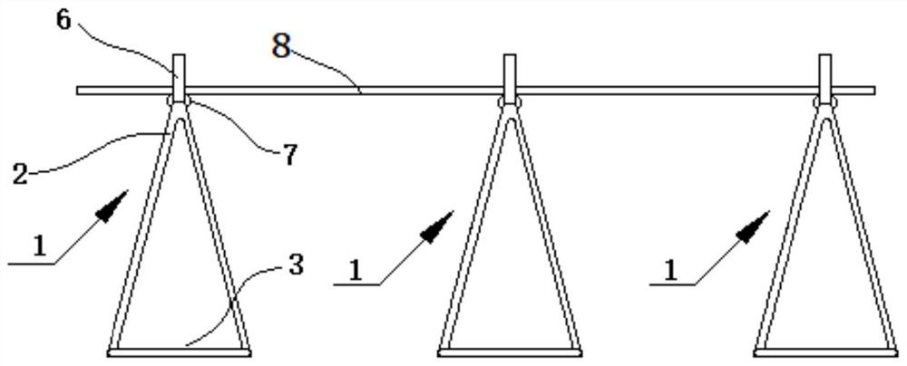 Simple and convenient short-distance transportation device for steel bars and using method