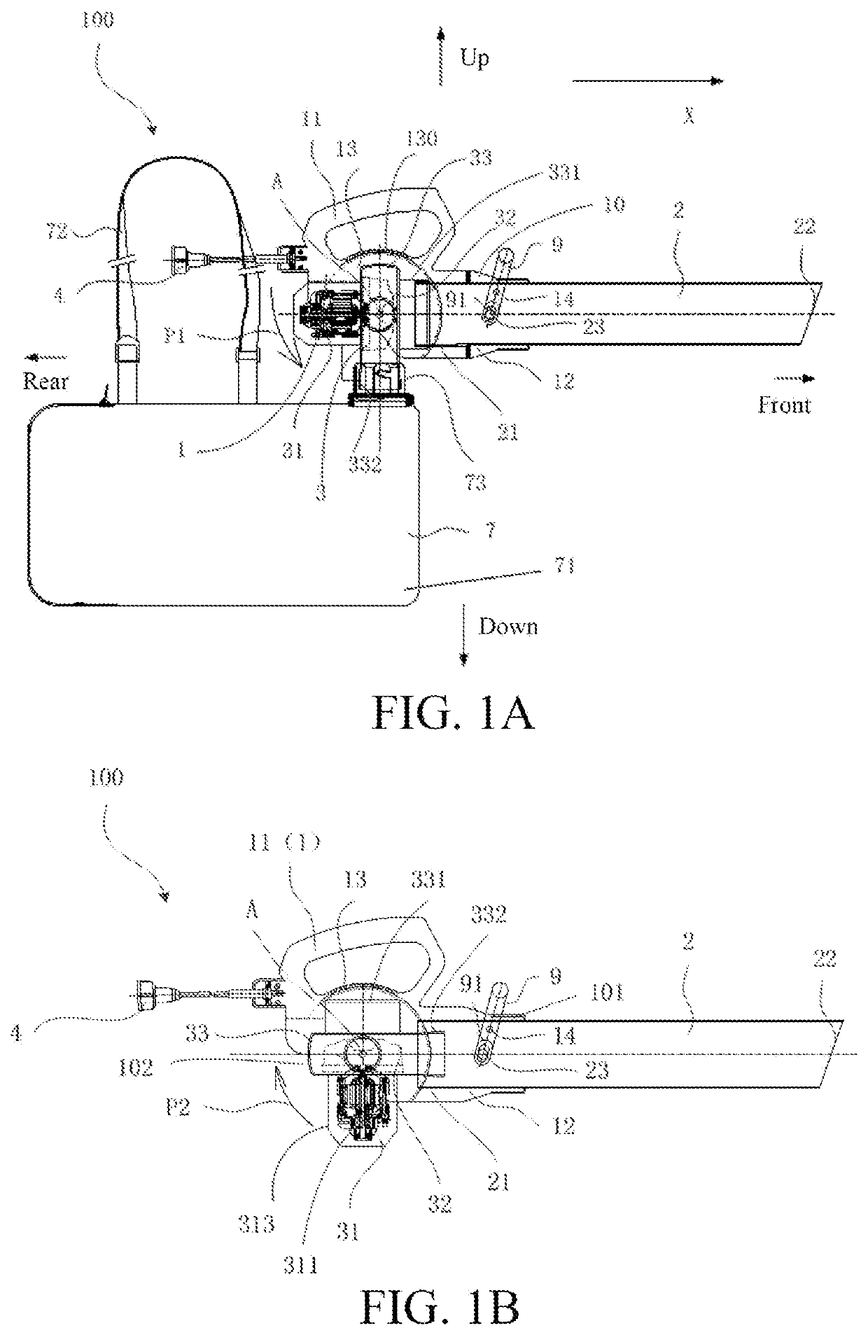 Blowing suction device