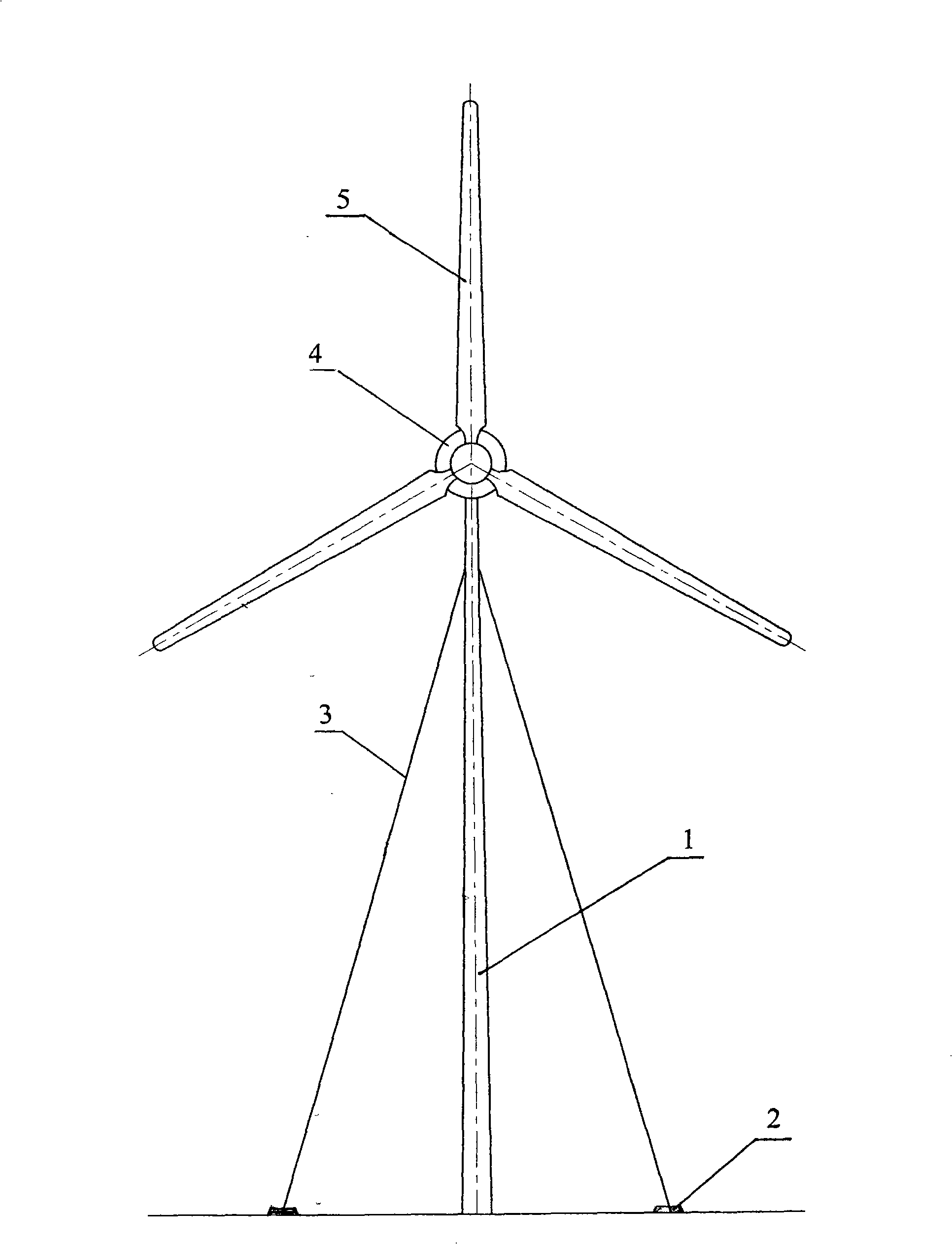 Postposition type sloped rotating paddle wind turbine