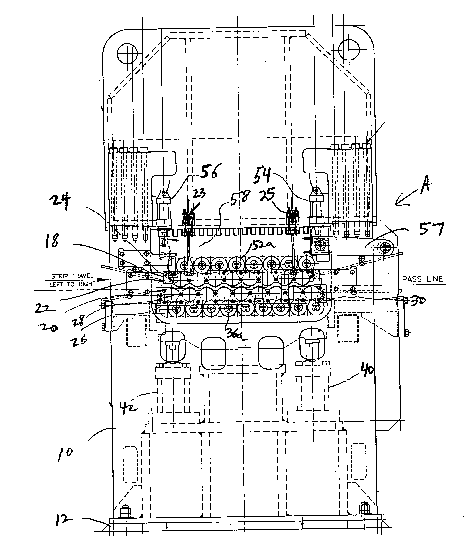 Work roll scraper for roller levelers