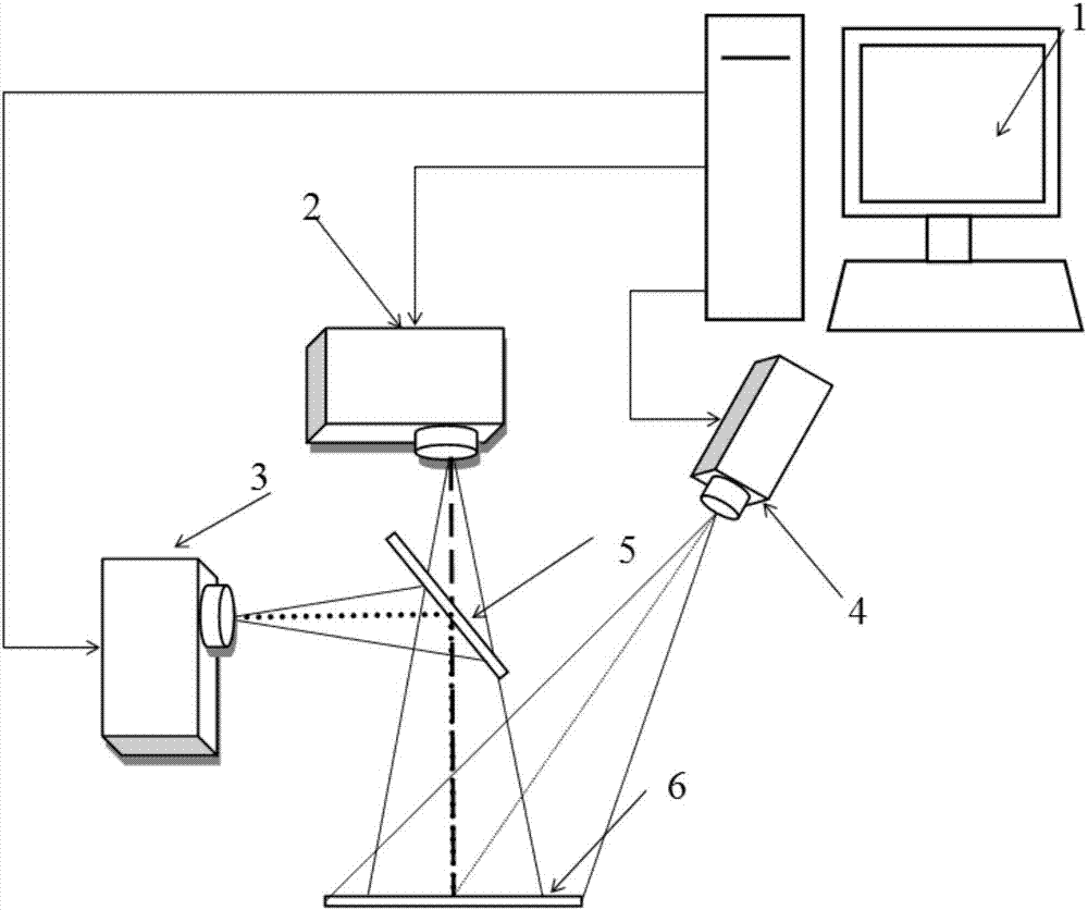 Fringe projection three-dimensional shape measuring method and device based on parallel four-color channels