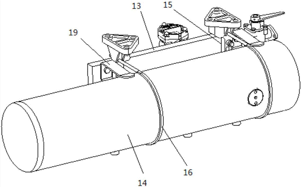 Connecting structure and system of integrated brake device for railway vehicle