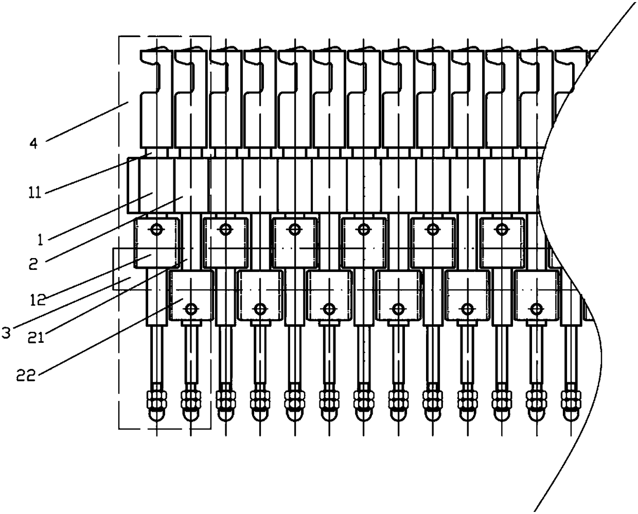 Novel gear and gear rack drive mechanism used for rope twisting knotting machine