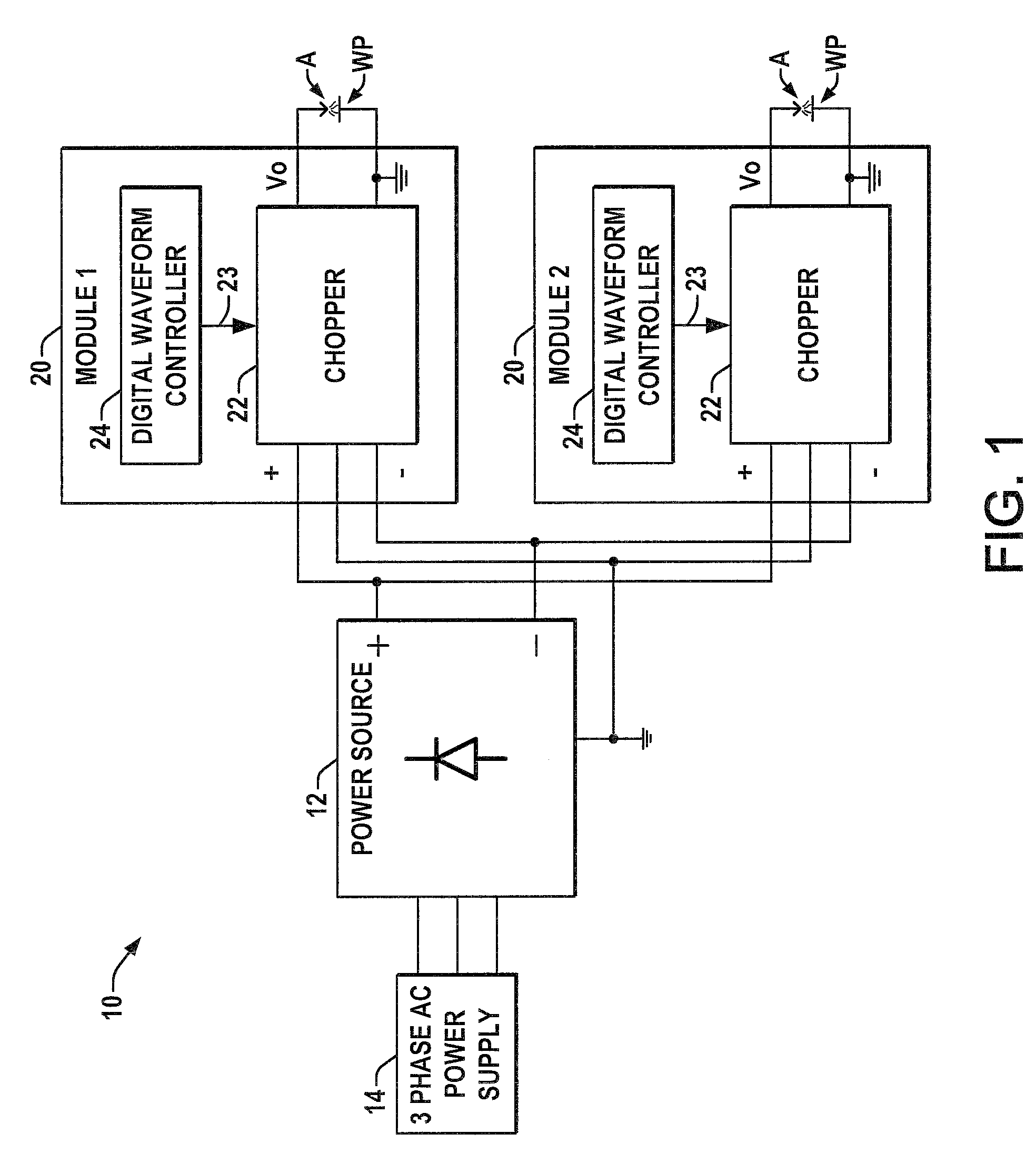 Multiple welding using a single power source