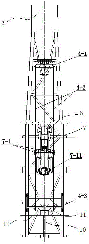 Travelling block big hook floating guiding and lift sub positioning control device of vehicle-mounted workover rig travelling system