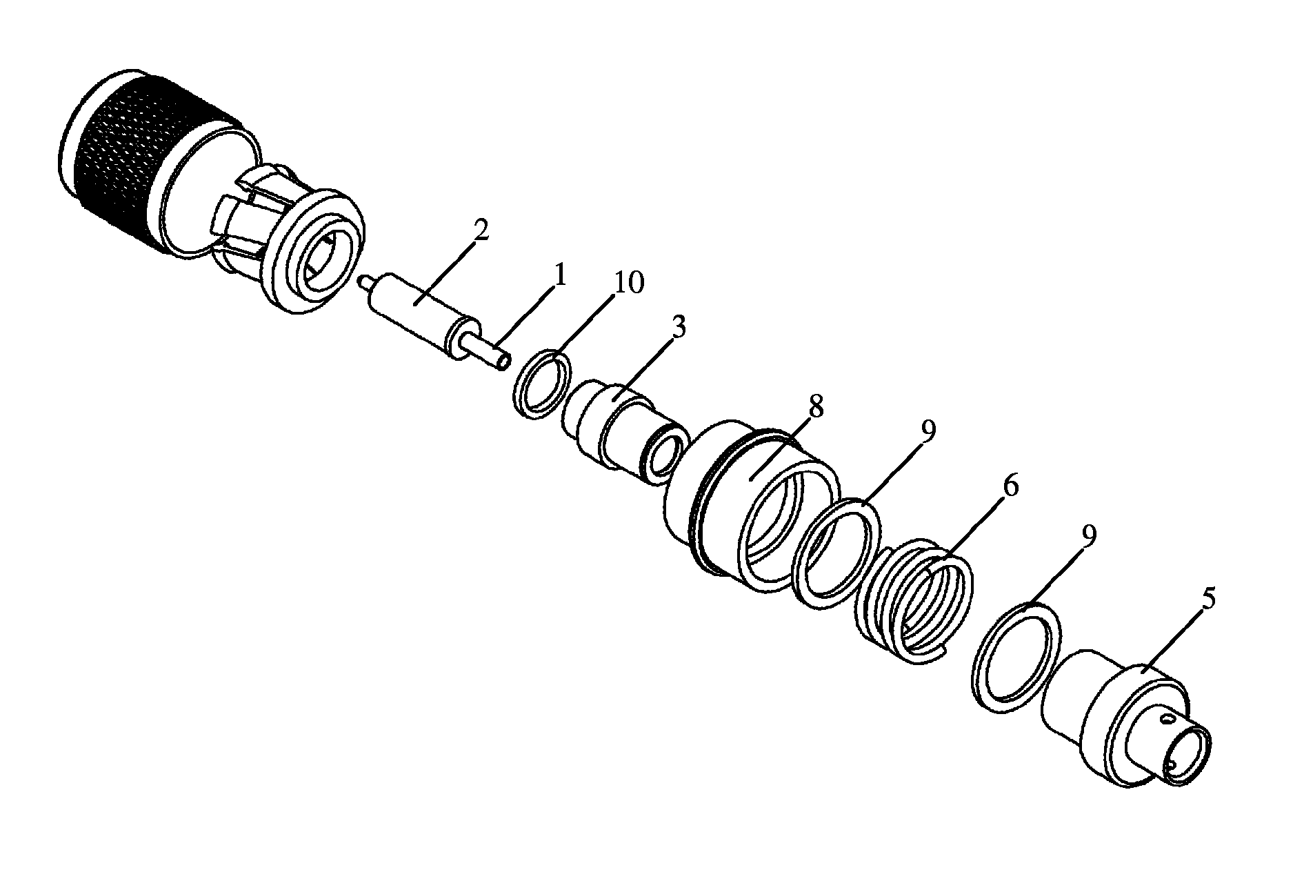 Quick self-locking thread coupling interface connector mechanism