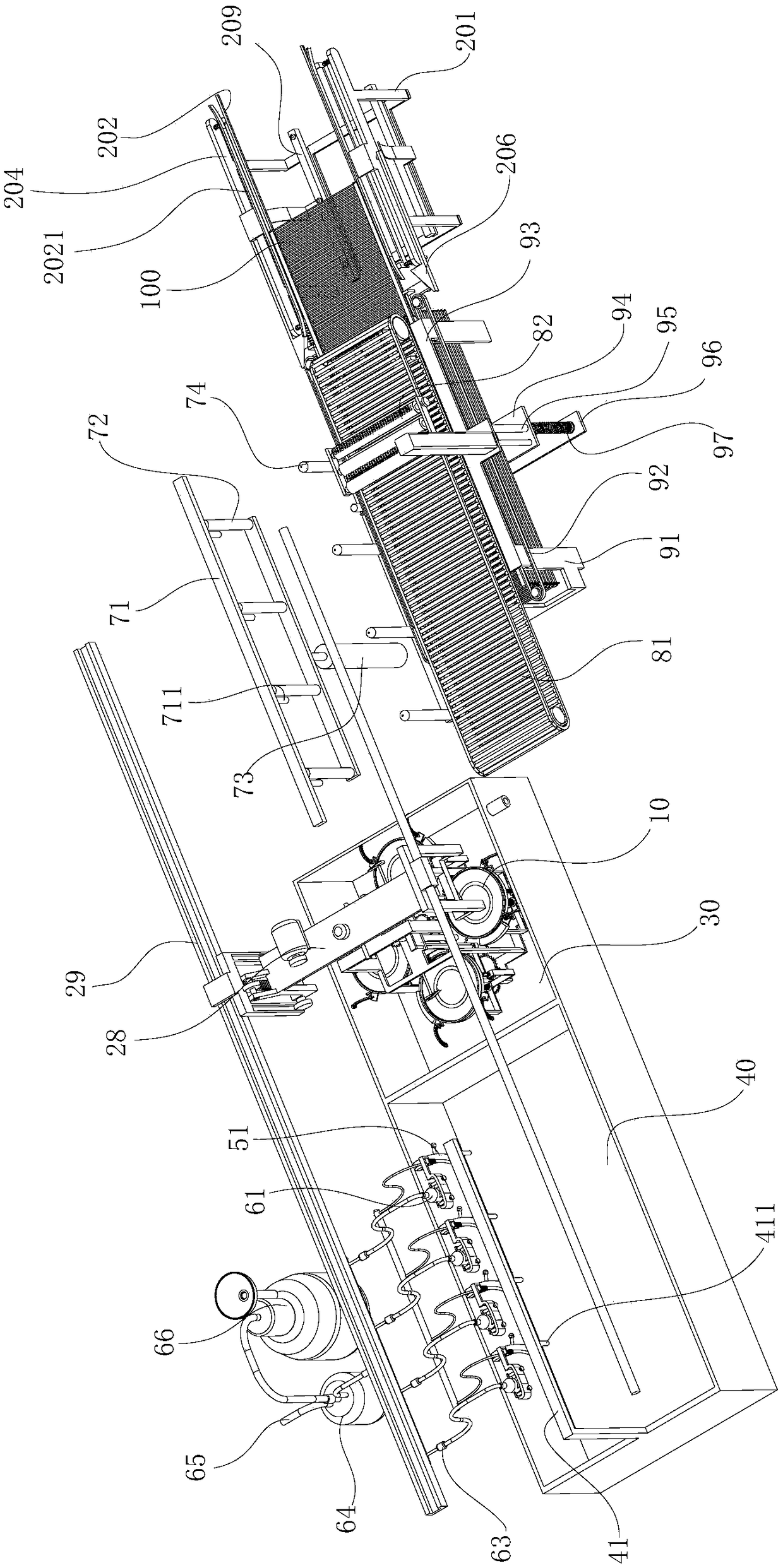 Automatic food processing system with material receiving device