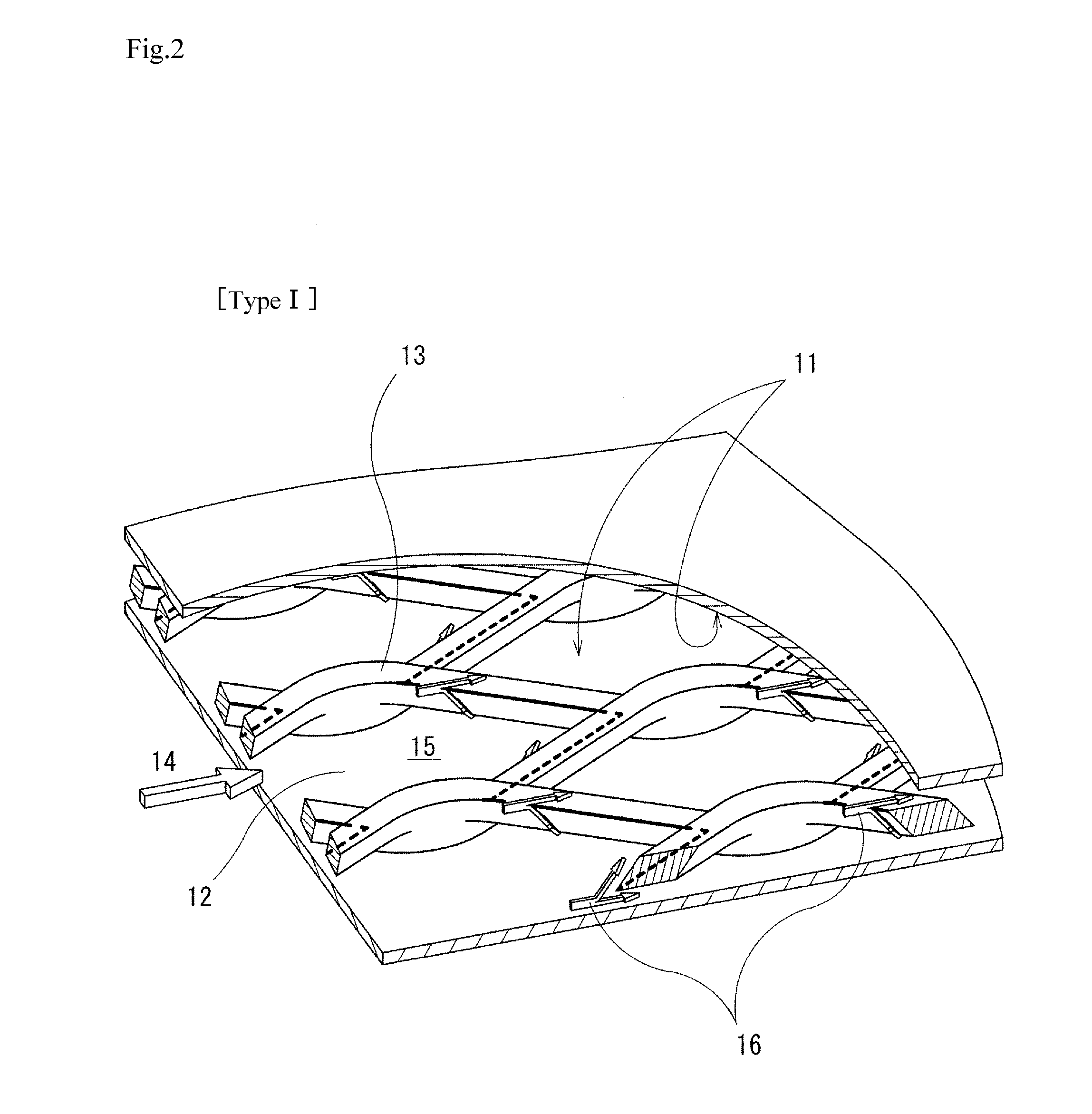 Method for improving fluid flow characteristics, heat exchanger, distillation apparatus and deodorizing apparatus with the same applied thereto, and expanded metal used for the same