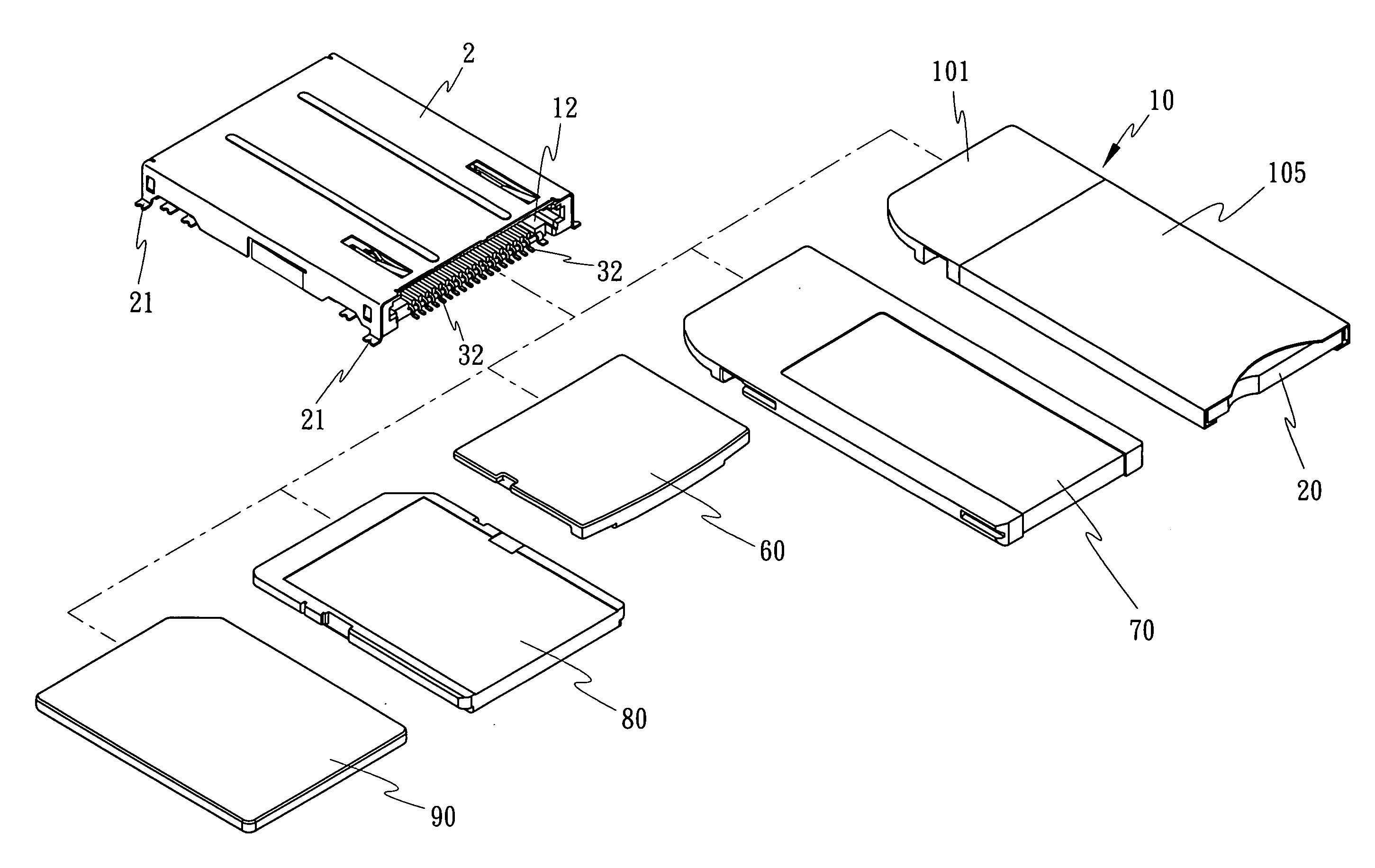 Short-circuit preventive universal memory card connector