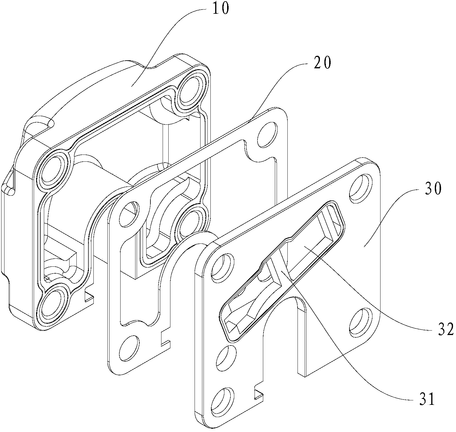 Cylinder head component and compressor with same