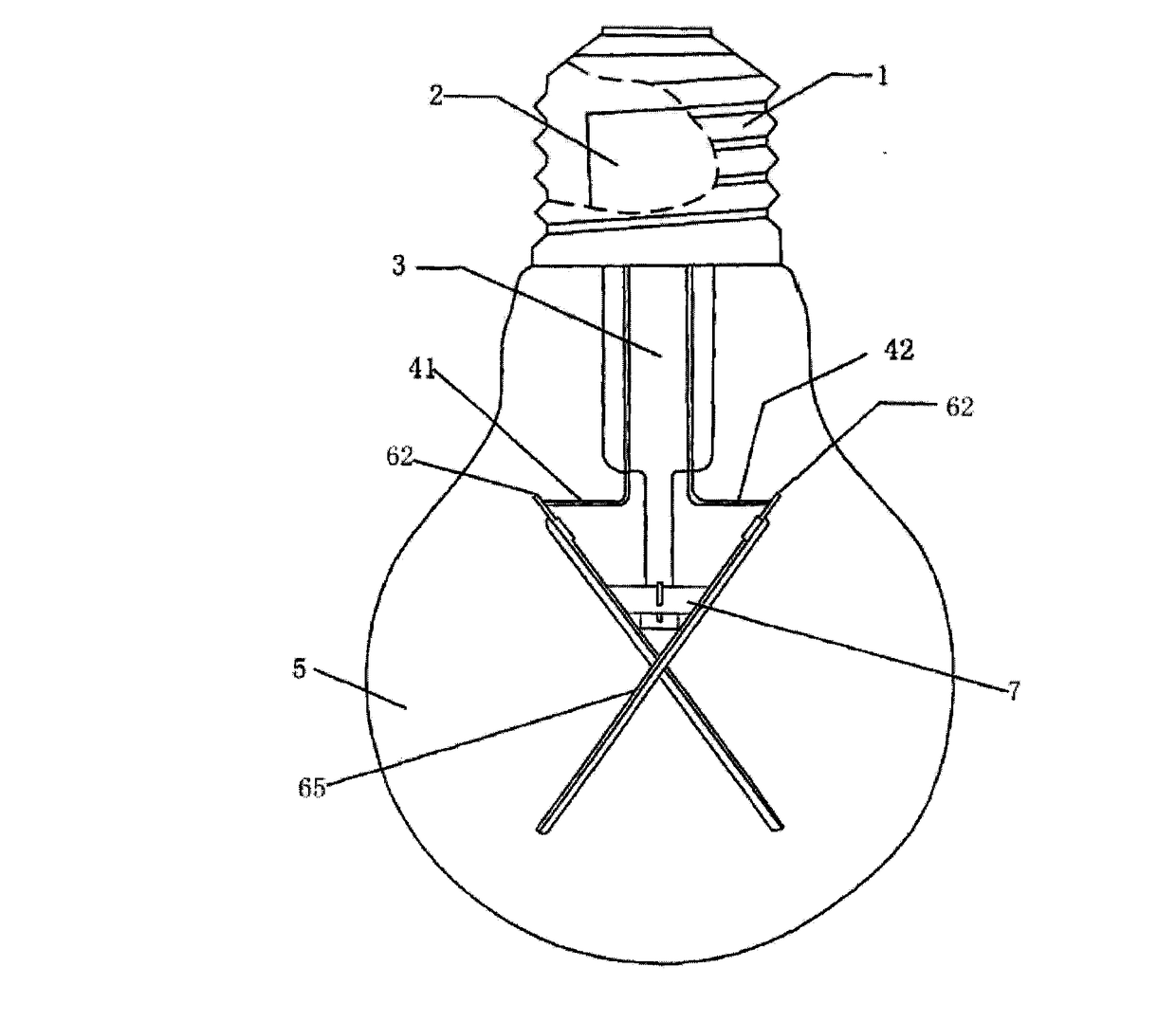 LED filament and LED filament light containing the same