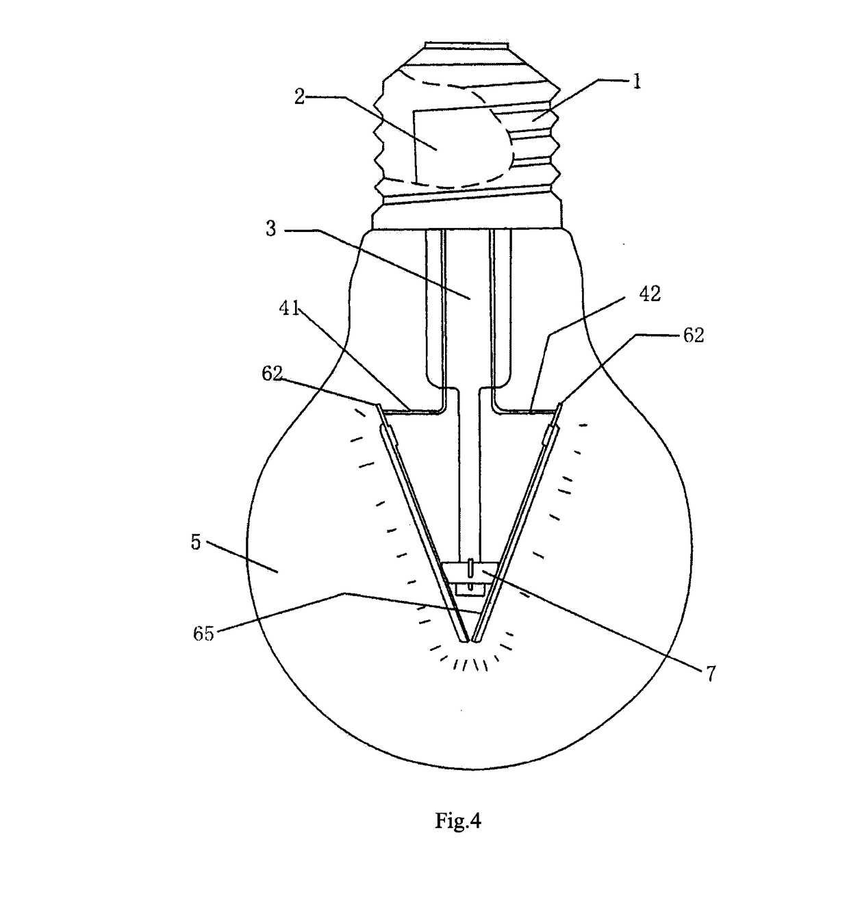 LED filament and LED filament light containing the same