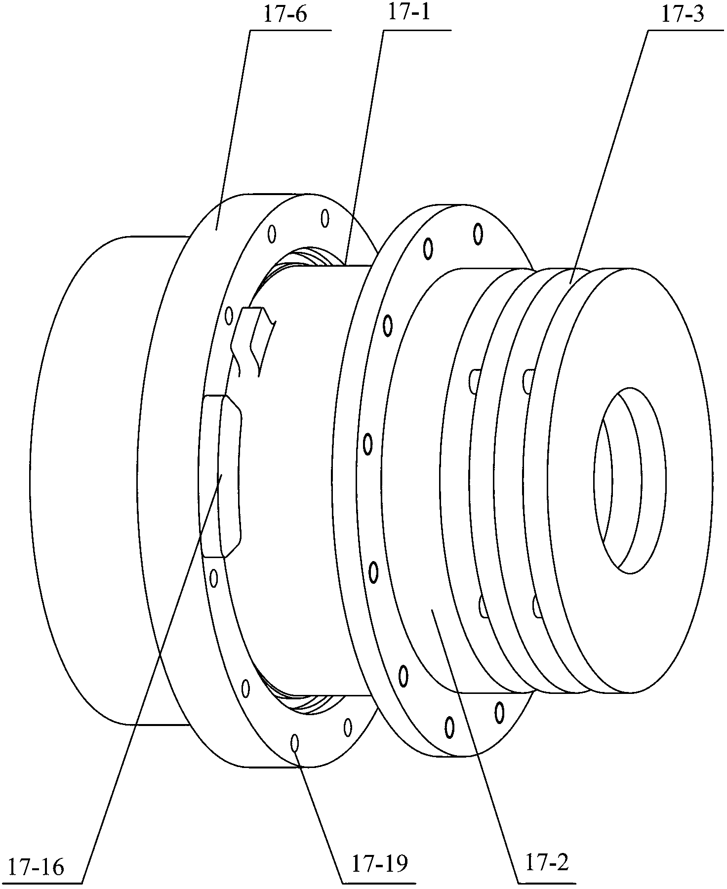 Human-simulated mechanical arm in seven degrees of freedom