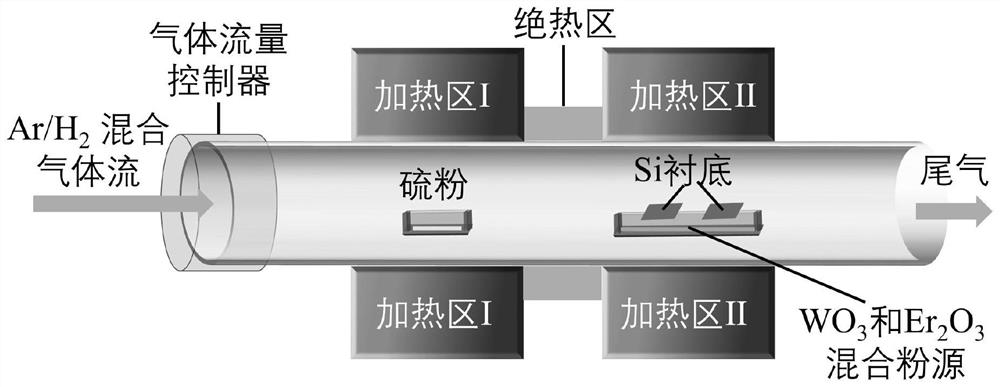 A method of mixing rare earth materials in the growth of two -dimensional materials CVD