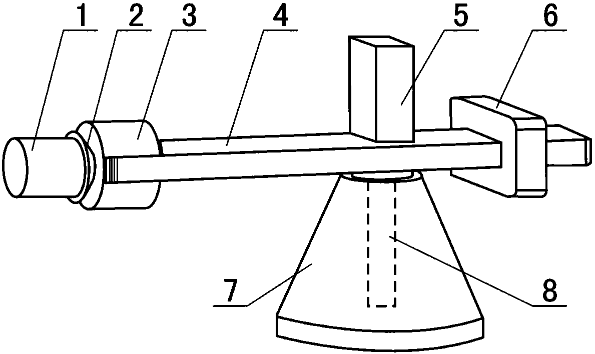 Mounting device for large mass test piece on vibrating centrifuge