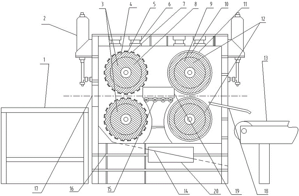 Special roller-pressing treatment system for barks of eucommia ulmoide