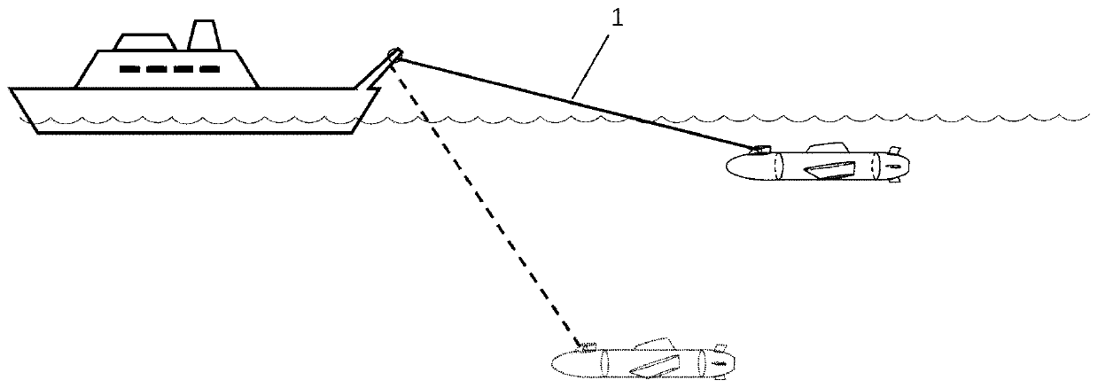 Drag system for observing water transverse and longitudinal section chemical parameters