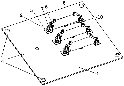 Insulating platform used for mounting series resistors of high-voltage circuit breaker switch-on-switch-off coil