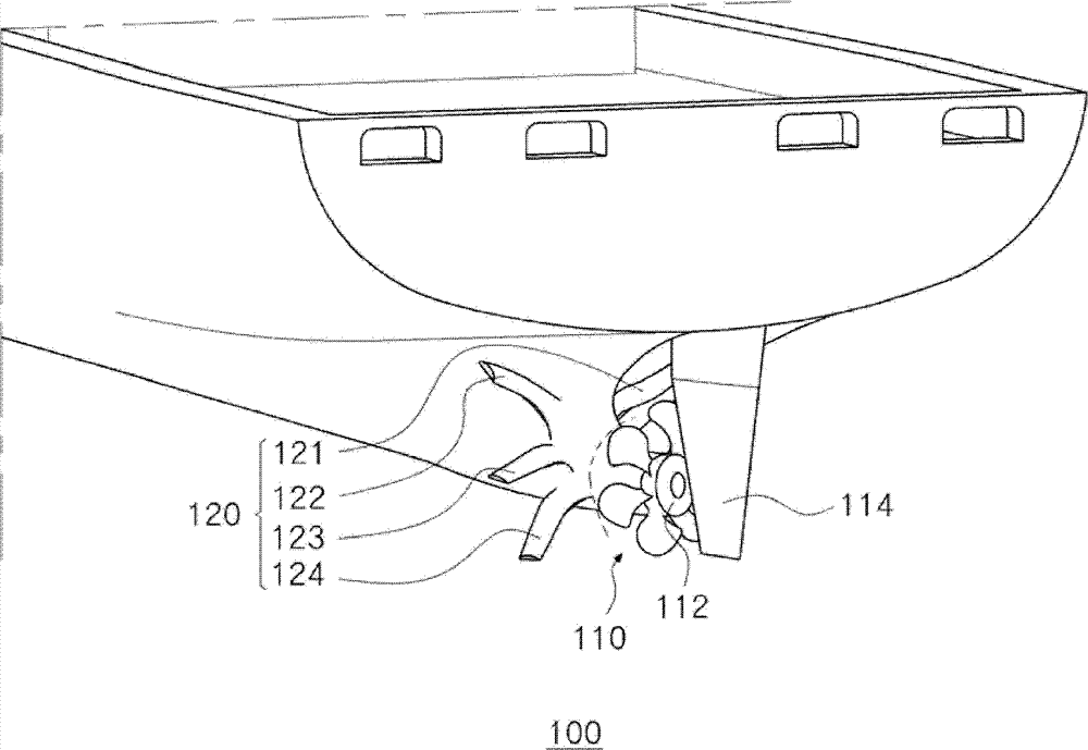 Forming method for stern structure of ship attached with asymmetric twisted flow control fin