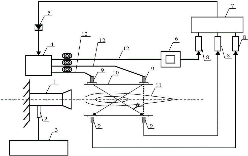 Propellant charge exhaust plume flow velocity measurement apparatus