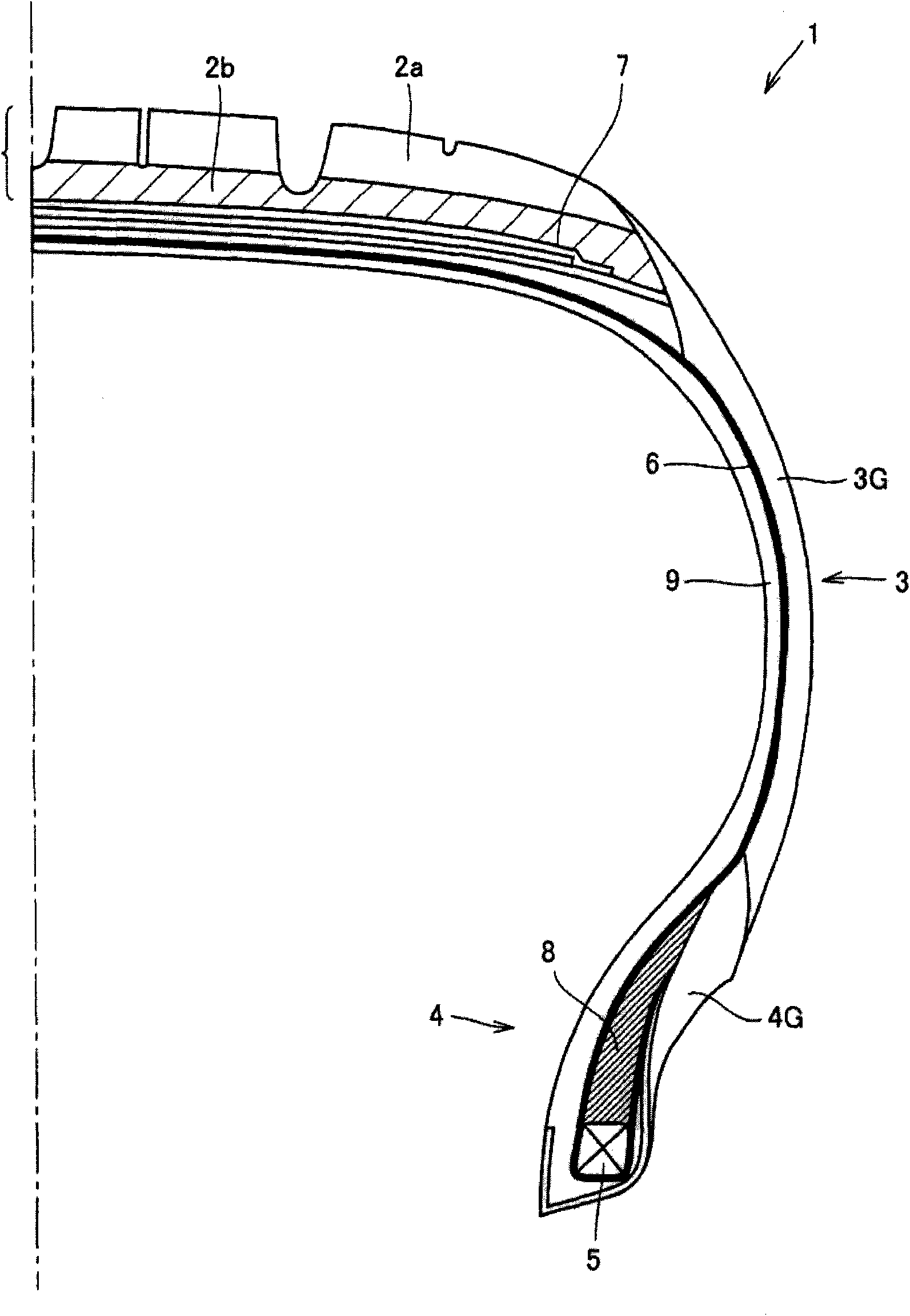 Ply, clinch and tread formed using specified rubber composition, and pneumatic tire utilizing them