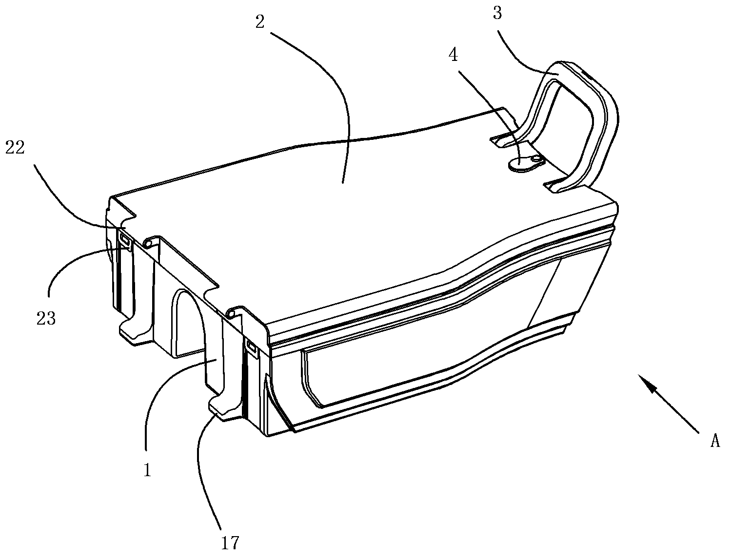 Battery case of electric bicycle