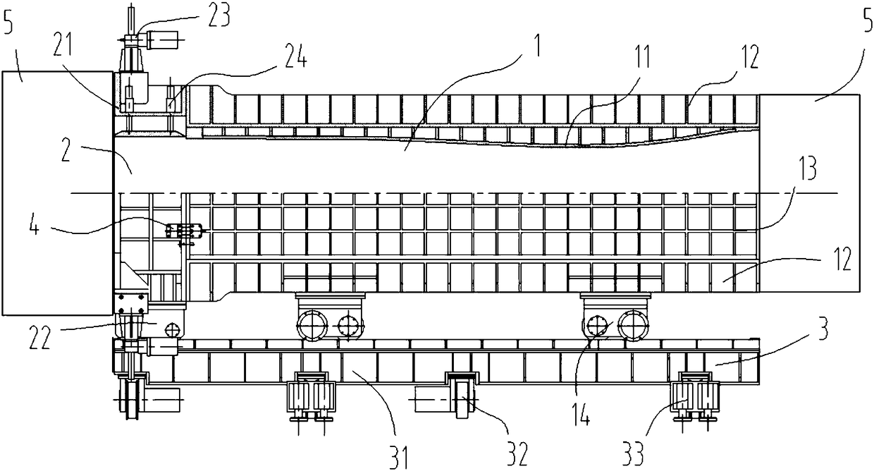 Large wind tunnel nozzle test section integrated device