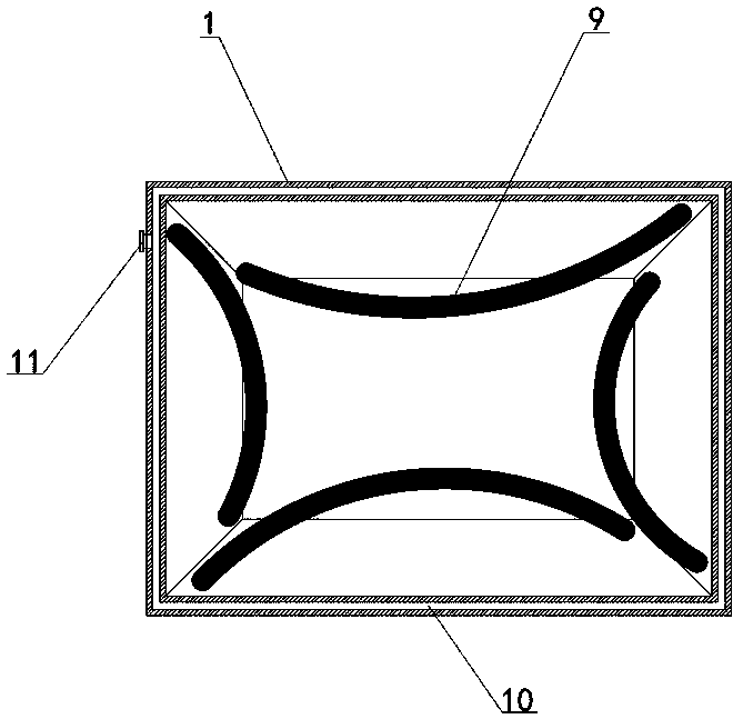 Shared express box with inflation-type cushioning strips