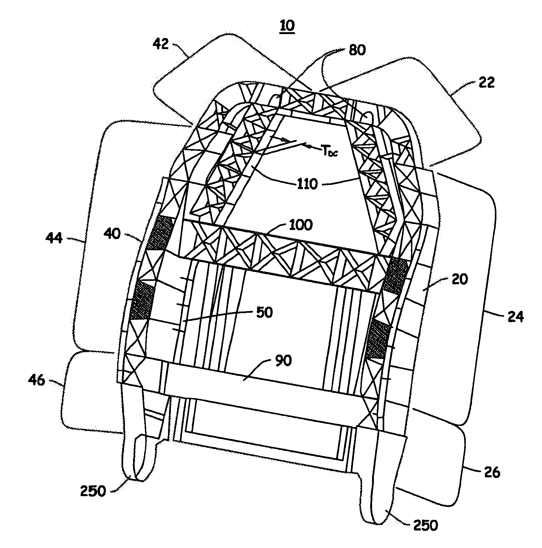 Vehicular seat back assembly