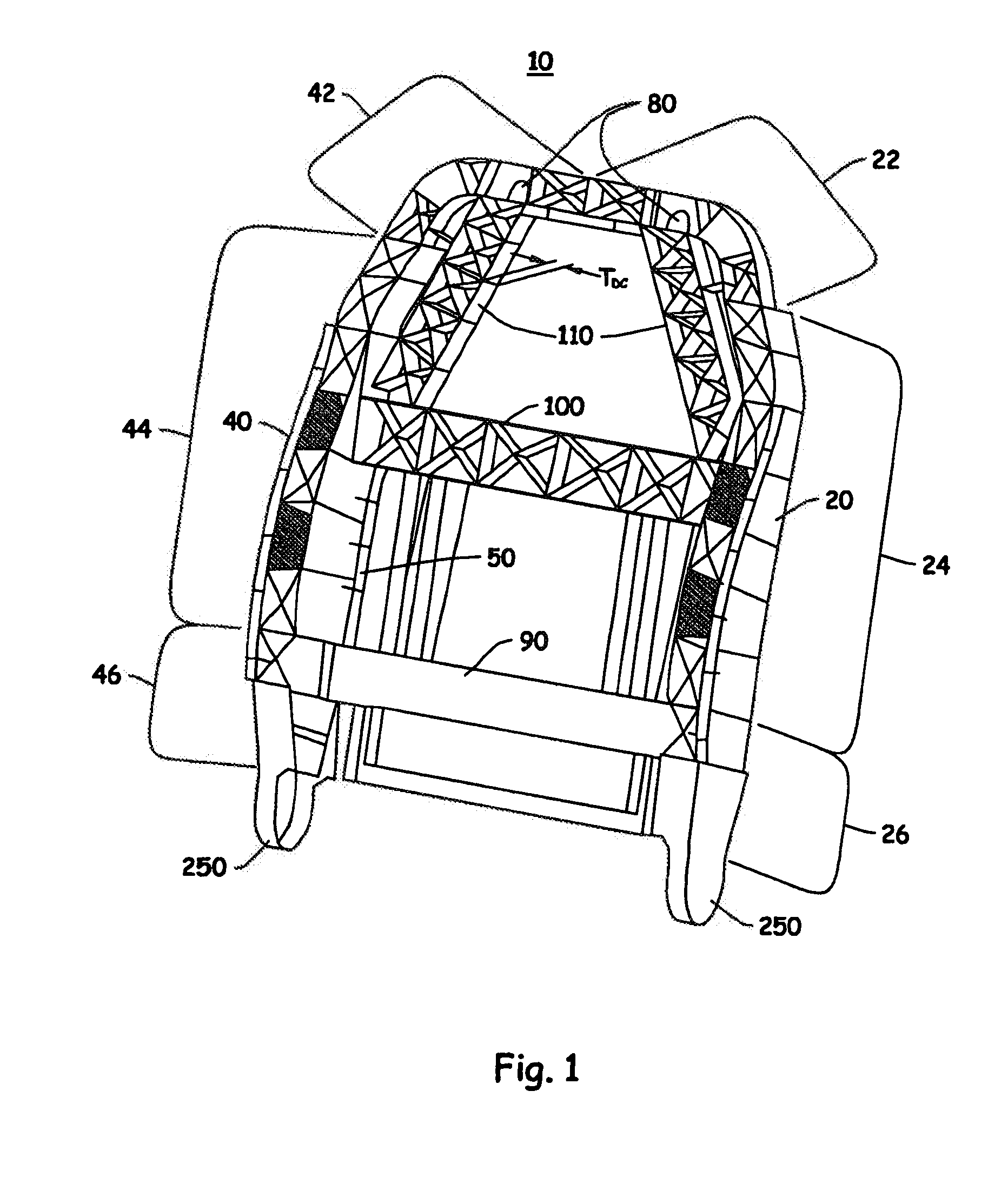 Vehicular seat back assembly