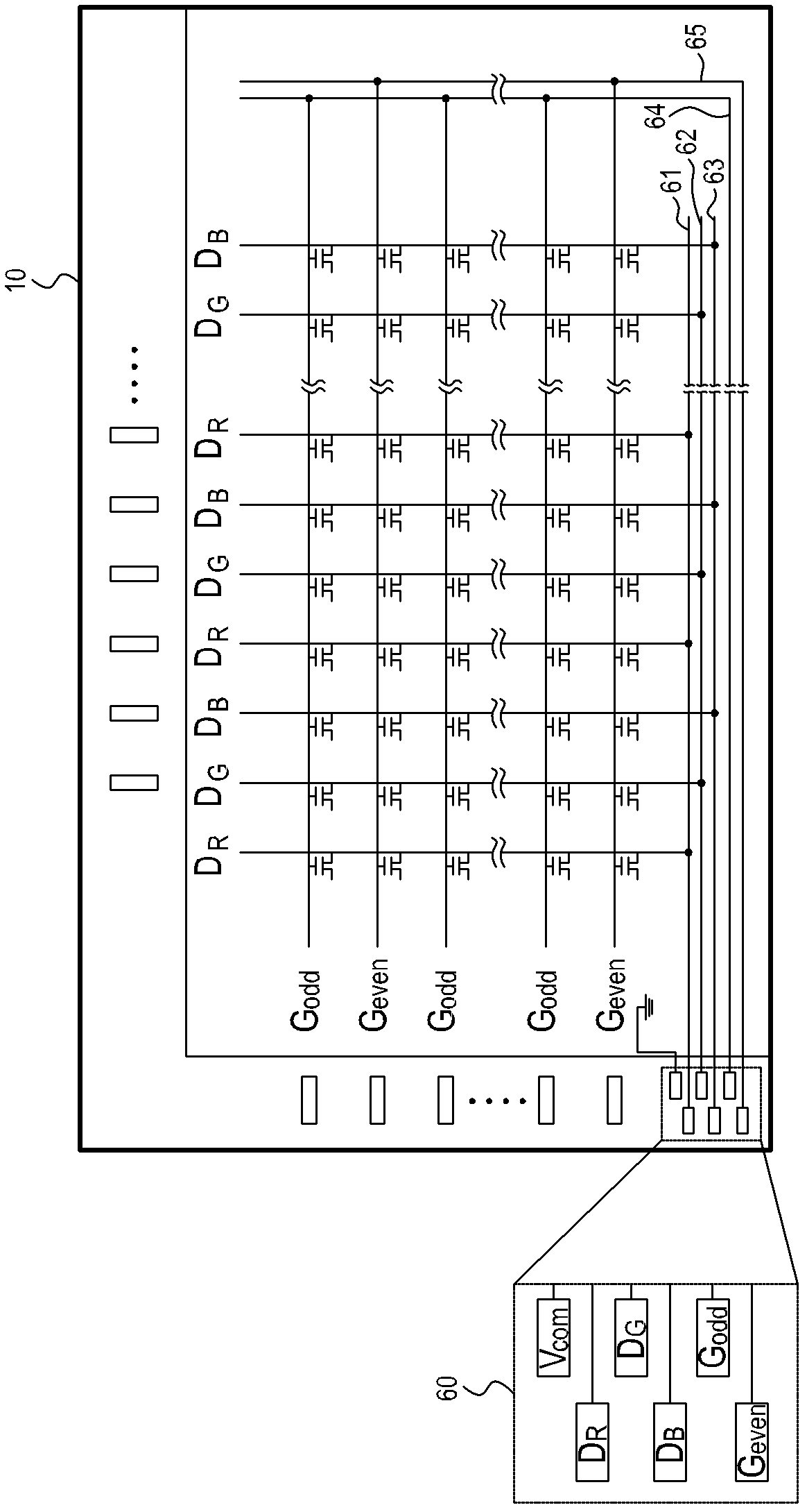 Cell test method and liquid crystal display panel for a tri-gate type pixel structure