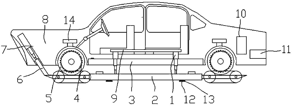 Amphibious vehicle with tire lifting function