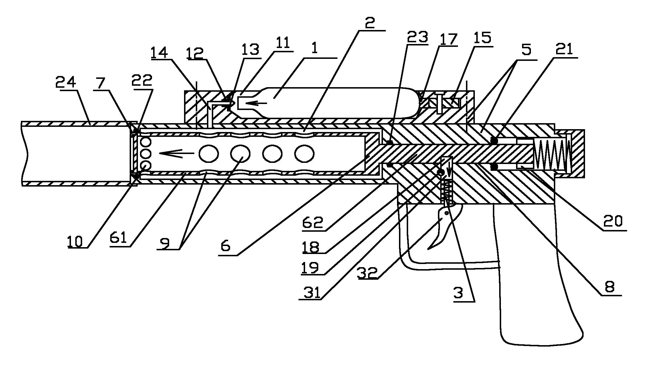 Pneumatic-piston throwing device